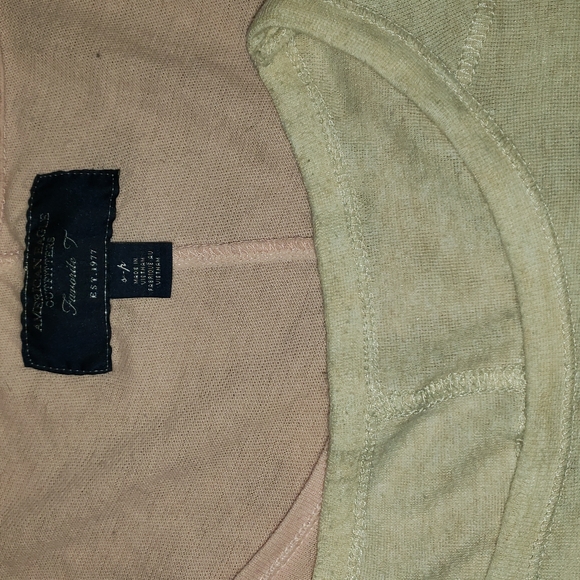 💛5 for $20💛American Eagle Long Sleeve Pink Tee & Poof! 3/4 Sleeve Oatmeal Tee. - Picture 2 of 5